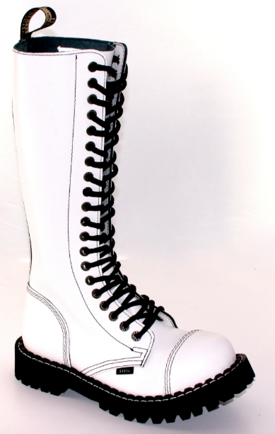 Glady - boty STEEL FULL WHITE, 20 dírek