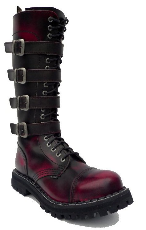Glady - boty STEEL ROCK RED BLACK 4P, 20 dírek