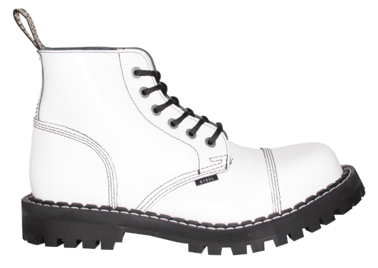 Glady - boty STEEL FULL WHITE, 6 dírek (ES)