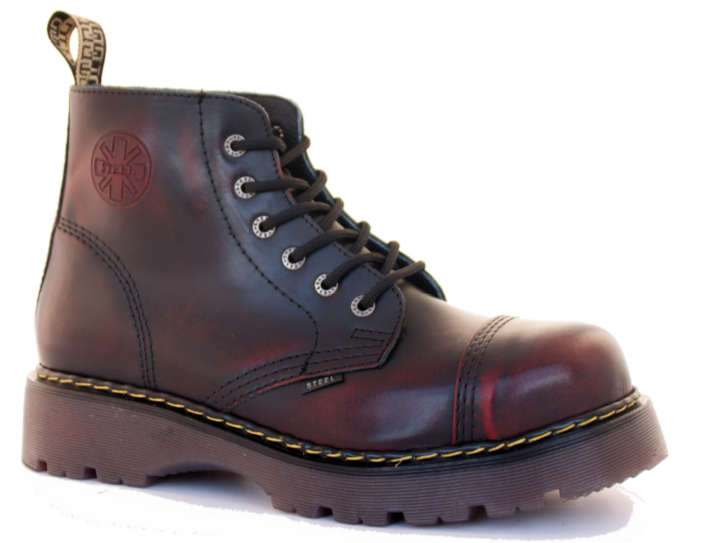 Glady - boty STEEL RED BLACK KAUČUK, 6 dírek (ES)