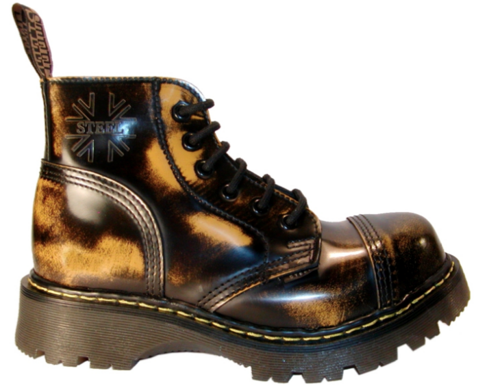 Glady - boty STEEL BLACK YELLOW KAUČUK, 6 dírek (ES)
